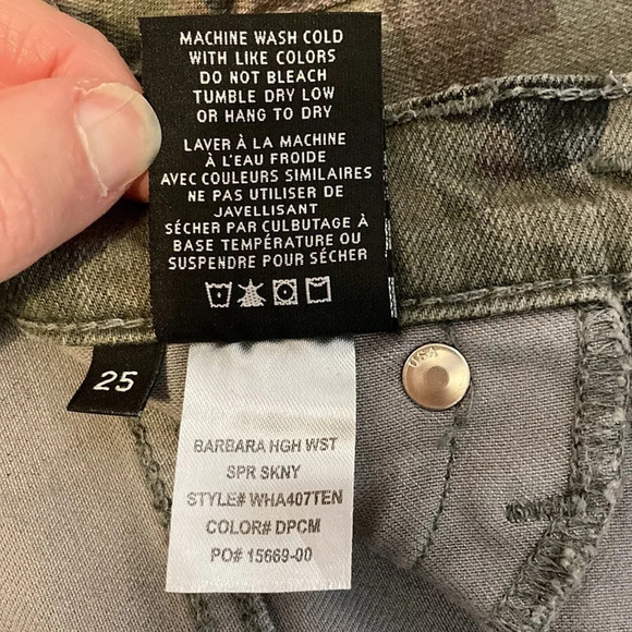 NWOT Hudson Barbara High Waist Super Skinny Jeans Camo 25 - Picture 12 of 16
